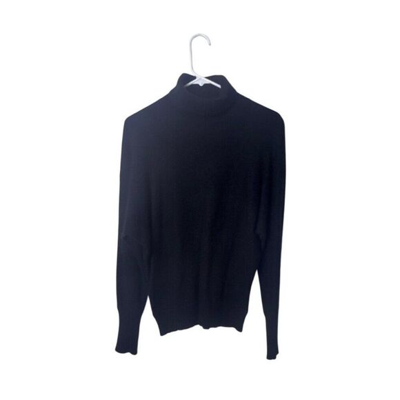 Black Cashmere Turtleneck Sweater Medium By Just Cashmere - Picture 1 of 3